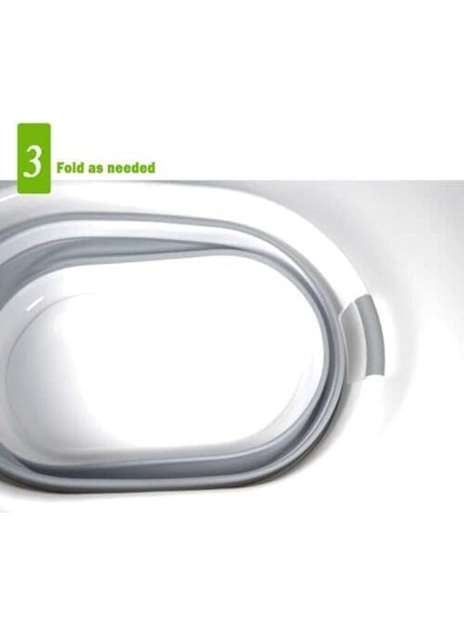 سلة الغسيل القابلة للطي– سلة ملابس فاخرة من الاستك المقاوم للحرارة – سلة غسيل قابلة للطي ومضادة للانزلاق – مقابض مريحة – صندوق تخزين مثالي للملابس - Image 5